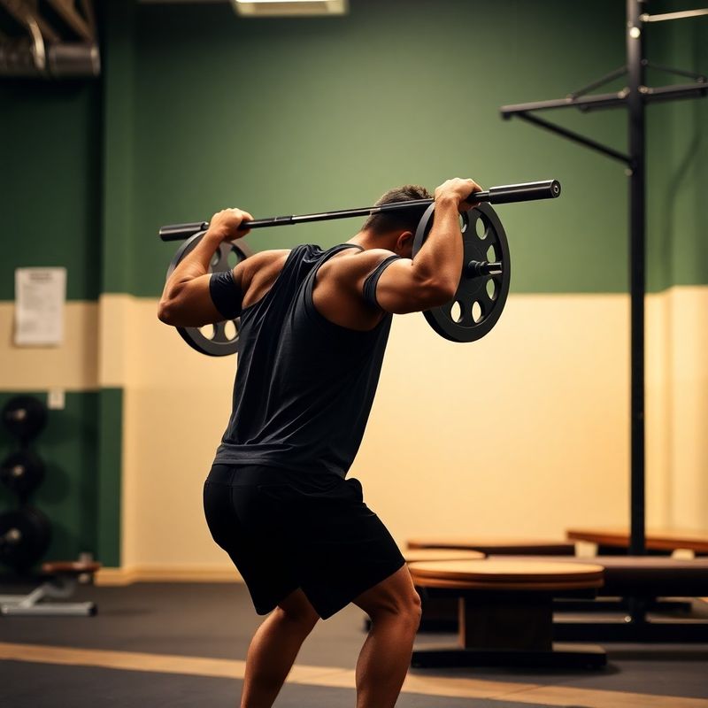 Athlete completing a back squat inside the forest-green and cream Atelier & Sons training floor